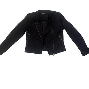 JouJou Black Moto Jacket | Women’s Zip Biker Jacket | Size M